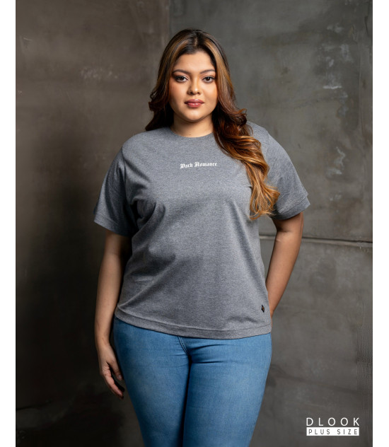 Ladies Plus Size Graphic T shirt - Ash