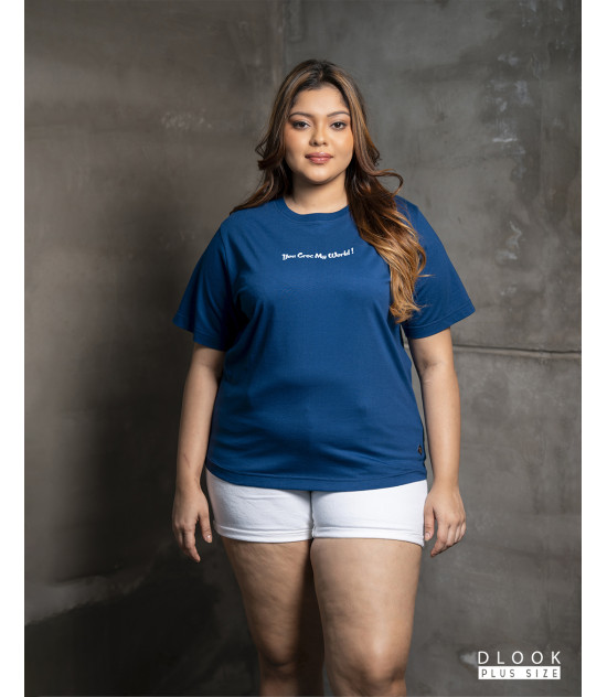 Ladies Plus Size Graphic T shirt - Blue