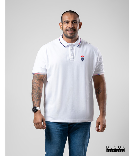 Plus size EMB Polo T-shirt White