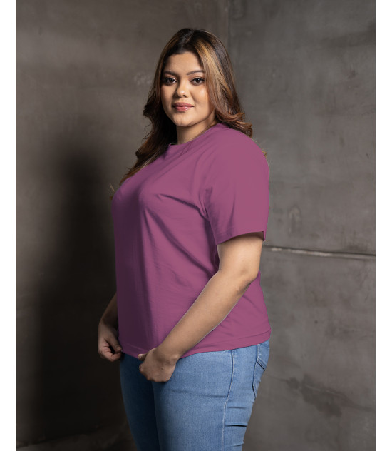 WOMENS PLUS T SHIRT- RED VIOLET