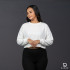 Long Sleeve Oversize Crop Top white