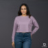 Long Sleeve Oversize Crop Top Purple