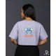 Ladies Graphic Oversize Crop Top Purple