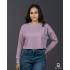 Long Sleeve Oversize Crop Top Purple