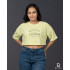 Ladies Graphic Oversize Crop Top Green