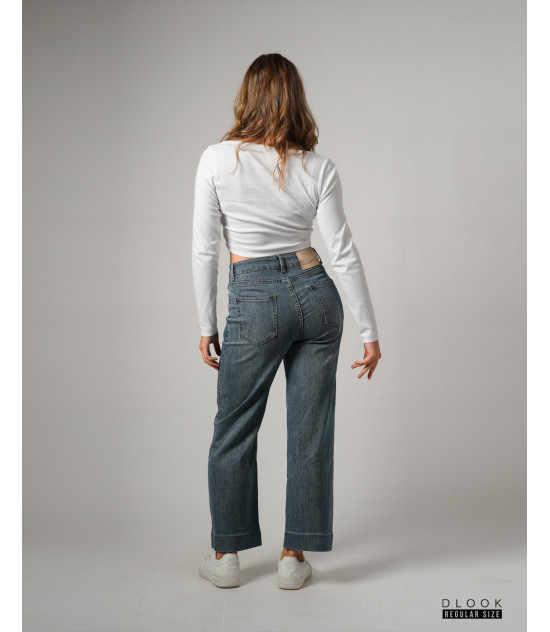 High-Rise Wide Leg Denim Pants