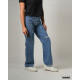 Distressed High-Waist Straight Jeans