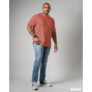 Men Plus Plain T-Shirt  Light Maroon