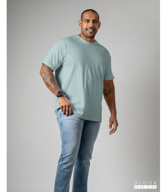 Men Plus Plain T-Shirt –Greenish Blue