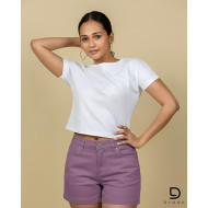Ladies Regular Twill Short Purple
