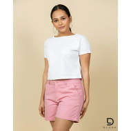 Ladies Regular Twill Short Light pink