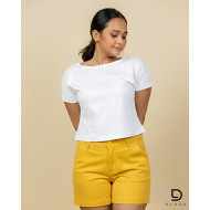Ladies Regular Twill Short Light yellow