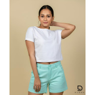 Ladies Regular Twill Short Light green