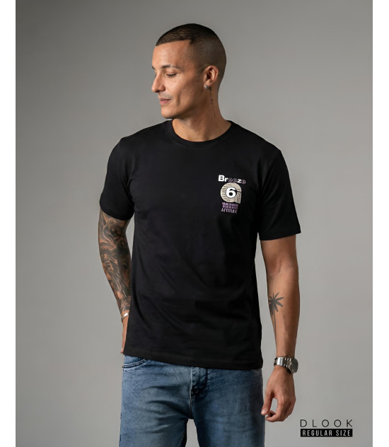 Breeze 6 Graphic Crew Neck T-Shirt – Black