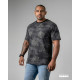 Acid wash Letter designed Black T Shirt