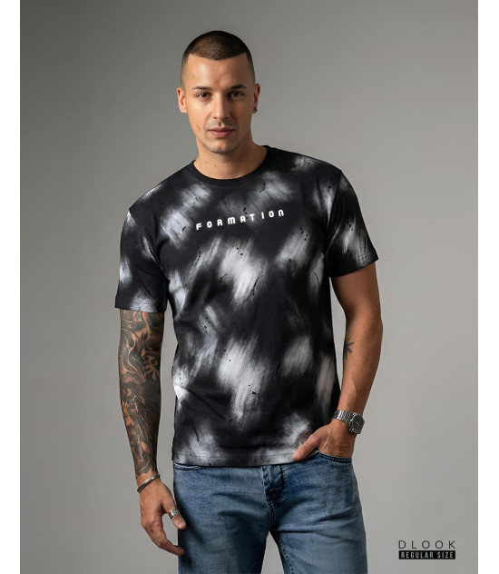 Line designed Black Tee