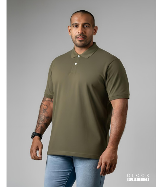 Plain Color Front Button Polo T Shirt