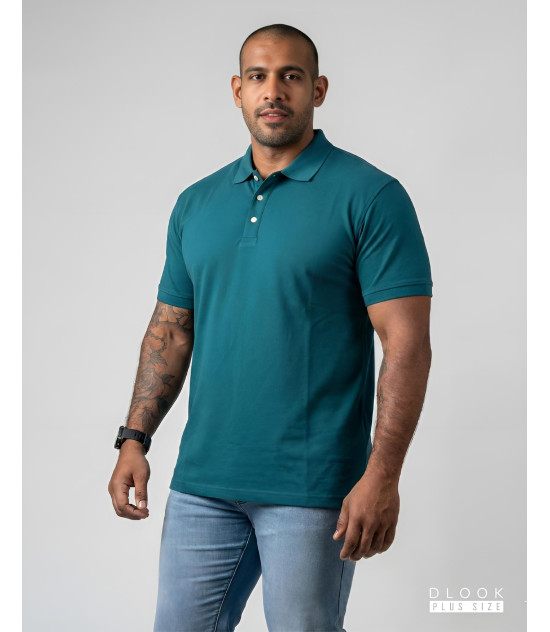 Plain Color Front Button Polo T Shirt