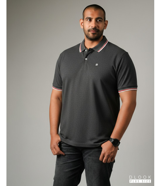 Plus size Polo T-shirt-Dark Ash