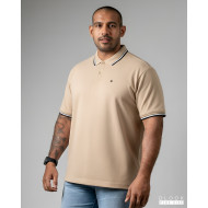 Plus size Polo T-shirt-Beige