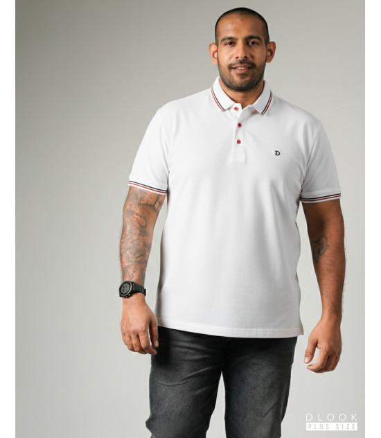 Plus size Polo T-shirt-White