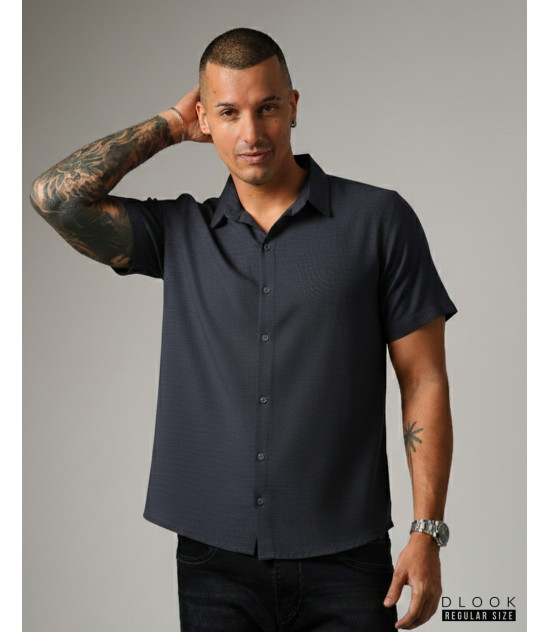 Short Sleeve Dark Blue Shirt 