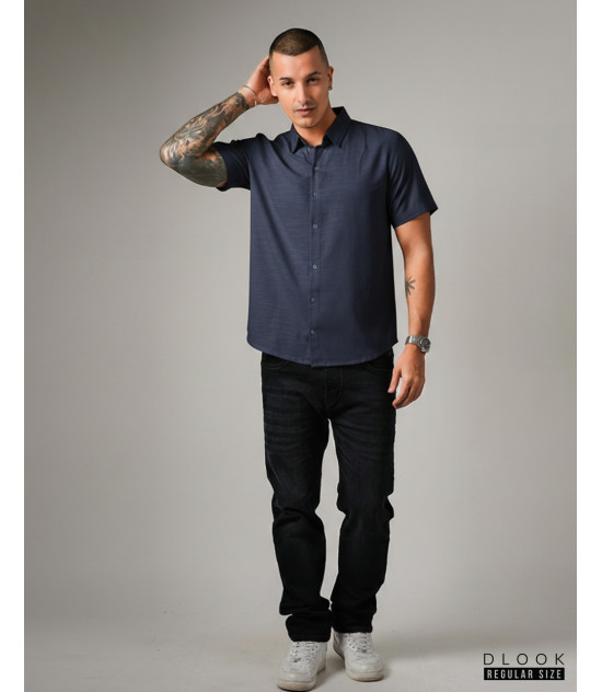 Short Sleeve Dark Blue Shirt 