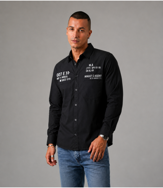 Modern Long-Sleeve Shirt  Regular -  Black