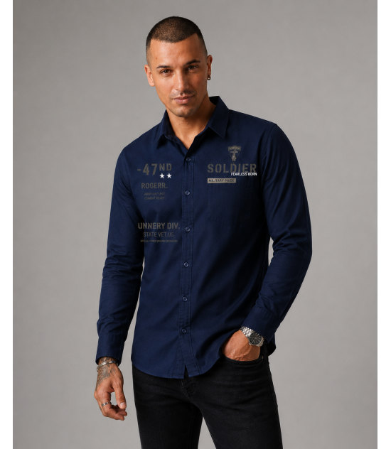 Modern Long-Sleeve Shirt  Regular -  Dark Blue