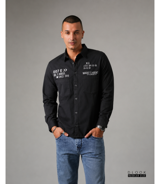 Modern Long-Sleeve Shirt  Regular -  Black