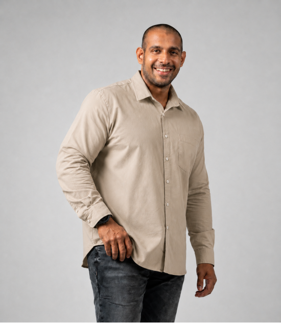 Modern Long-Sleeve Shirt - Dark Beige