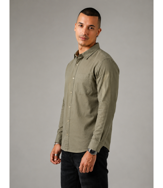 Modern Long-Sleeve Shirt  Regular -  Army Green