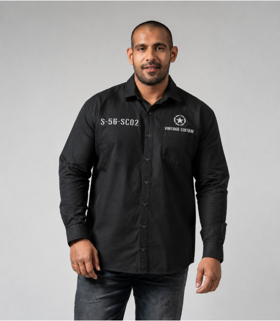 Modern Long-Sleeve Shirt - Black Printed