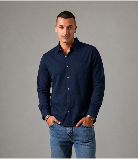 Modern Long-Sleeve Shirt  Regular -  Dark Blue