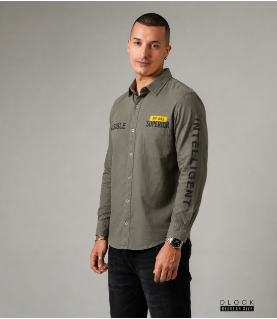 Modern Long-Sleeve Shirt  Regular -  Army Green