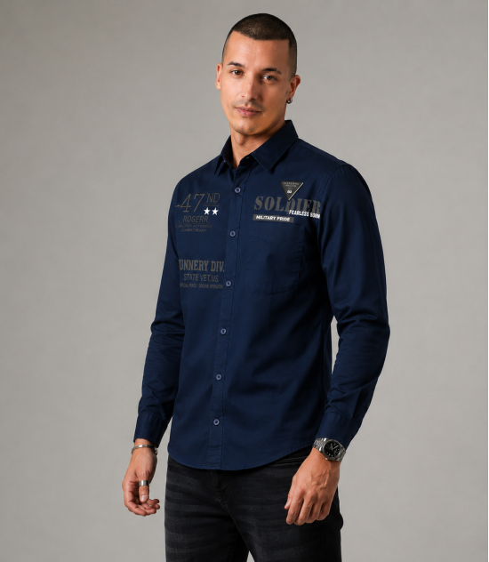 Modern Long-Sleeve Shirt  Regular -  Dark Blue
