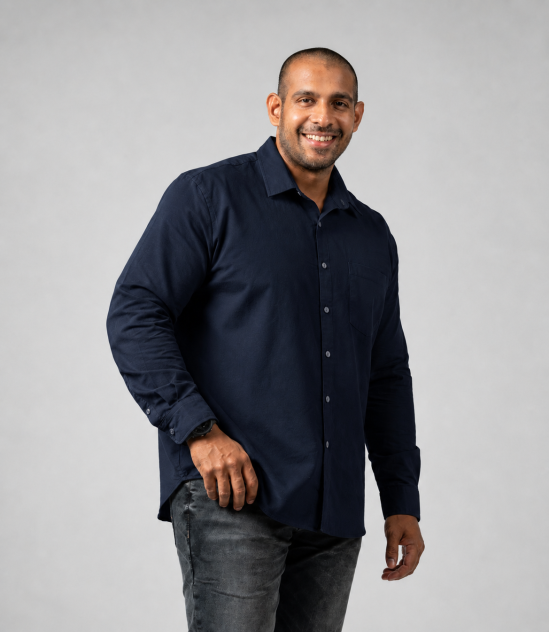 Modern Long-Sleeve Shirt - Navy Blue 
