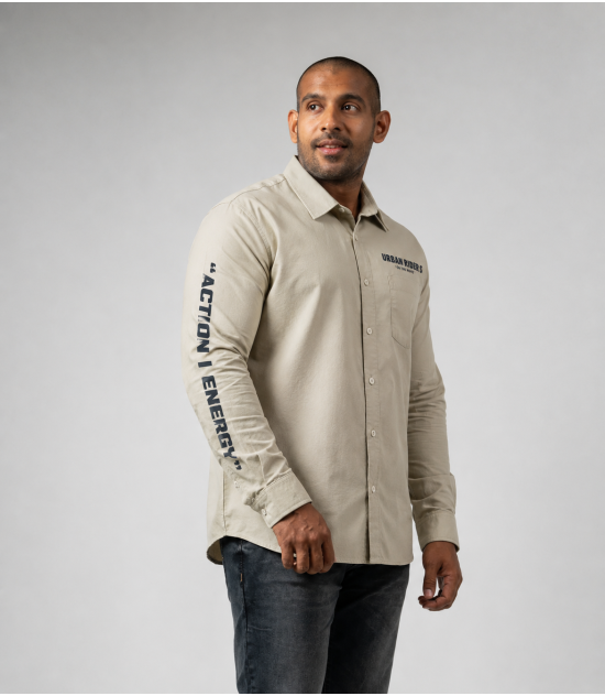Modern Long-Sleeve Shirt -  Biege