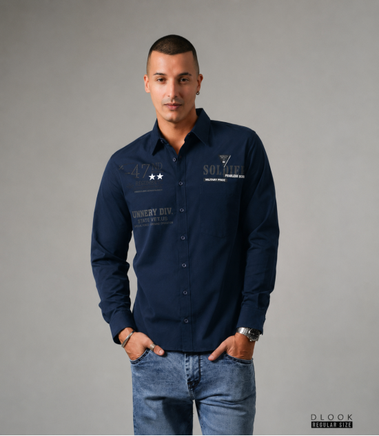 Modern Long-Sleeve Shirt  Regular -  Dark Blue