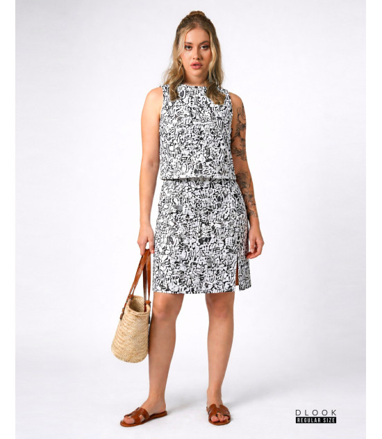 White Casual Co-ord Skirt Set