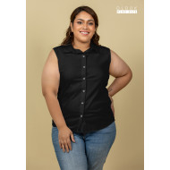 Black Petunia Sleeveless Top