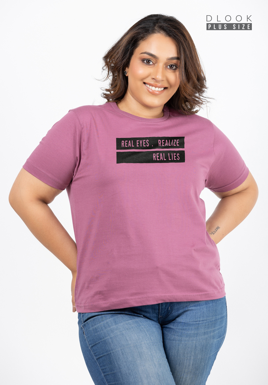 LADIES PLUS SIZE PRINT T SHIRT