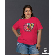 Ladies Plus Size Graphic T shirt - Pink