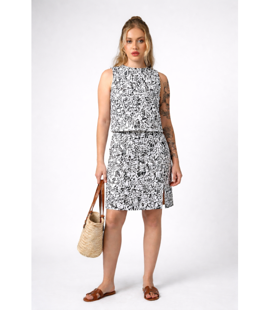 Printed Two-Piece Dress Set