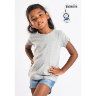 GIRL'S CREW NECK T-SHIRT -  ASH 