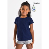 GIRL'S CREW NECK T-SHIRT -  DARK BLUE