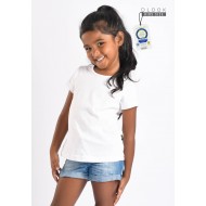 GIRL'S CREW NECK T-SHIRT -  WHITE