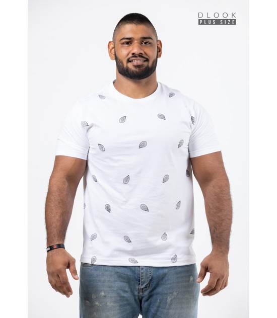 MENS PLUS SIZE "ABSTRACT FULL PRINT" PRINTED T-SHIRT