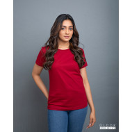 Regular Size Ladies' Crew Neck - Maroon