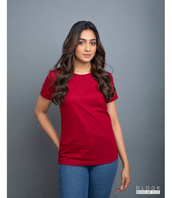 Regular Size Ladies' Crew Neck - Maroon